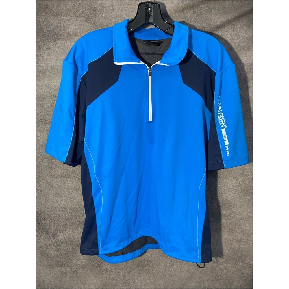 Galvin Green Windstopper Golf Jacket Mens Medium Short Sleeve 1/4 Zip Blue